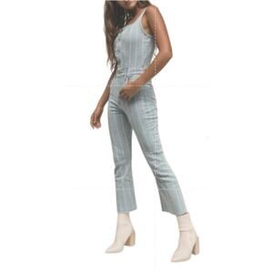 Ética Denim Jumpsuit XS Ivy Stripe Button Front Stretch Jean One Piece Romper